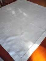 Antique napkin, monogrammed, silk damask, 69 x 70 cm