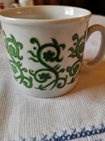 Zsolnay porcelán bögre ritka zöld mintás