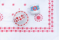 Alföldi retro porcelán centrum varia mintás terítő - retro textil kisterítő
