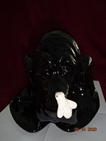 German porcelain black dog head with a small bug on its nose. He has!