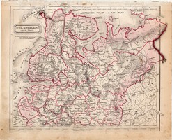 Oroszország térkép 1854 (2), német, eredeti, atlasz, osztrák, Európa, északi része, Szentpétervár