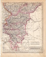 Délkeleti német államok térkép 1854 (2), német nyelvű, eredeti, osztrák, atlasz, Európa, kelet