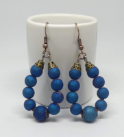 Electroplated glass bead earrings, made of 10 and 8 mm beads