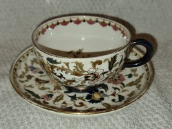 Zsolnay antik teás csésze és alj cca 1880