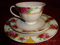 Seltmann & Weiden quality German porcelain, breakfast set with rose pattern. 3 Pcs