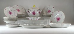 0T974 Antik 35 darabos Herendi lila Apponyi porcelán étkészlet 1939