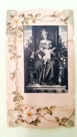 Régi vallási emléklap 1910 rózsás szentképes emlékkártya 