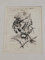 Etching of János Szilágyi: the mask of my grief