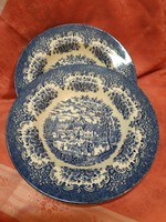 Gyönyörű angol jelenetes porcelán mély tányér