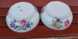 Zsolnay Gyönyörű virágos  porcelán pogácsás tál, paraszti dekoráció, Gyűjtői darabok  nosztalgia 