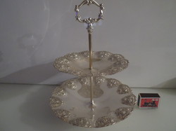 Seller - silver-plated - raised rose pattern - German - 28 x 22.5 cm - beautiful - flawless