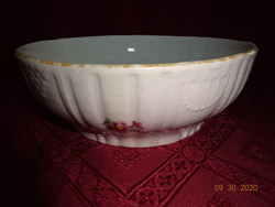 Zsolnay porcelain, antique, shield seal garnish bowl, with a colorful flower pattern. He has!