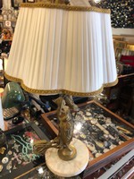 Szecessziós asztali lámpa, 65 cm magas, eredeti ernyővel.