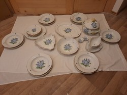 Herendi kék virágmintás porcelán étkészlet 
