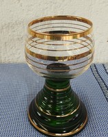 Aranycsíkos  kupa  zenegép szerkezettel - zenélő pohár