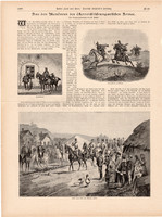 Az osztrák - magyar hadsereg manővere, metszet 1888, 15 x 23 cm, monarchia, újság, Ferenc József