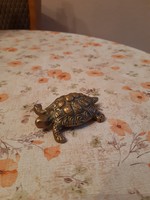Elképesztő, régi, réz teknős szobrocska