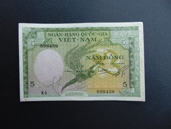 5 dong 1955 Vietnam Szép ropogós bankjegy 