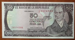 Kolumbia 50 Pesos UNC 1986