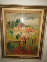 Frank Frigyes - Tájkép - akvarell, gyönyörű - eredeti, 1 forintról, garanciával.