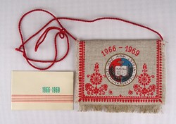 1C013 Régi MÜM lenvászon ballagó tarisznya 1966-1969