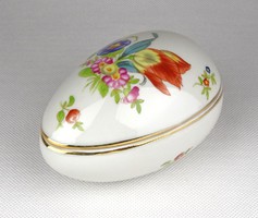 1C027 Tulipános Herendi tojás alakú porcelán bonbonier