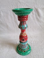 Beautiful hand painted flowerpot in vase holder. Vibrant, intense colors