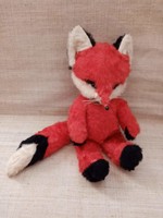 Old mohair red fox with black glass eyes