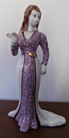 28 cm-es, estélyi ruhás nő, porcelán figura