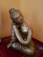 Égetett agyag buddha szobor 28cm-es 