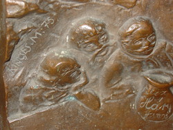 Kincses Mary (1926-1988): brave ian háry bronze plaque wall mural relief