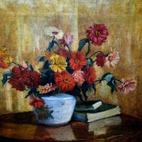 Balla Béla virág csendélet olaj festmény