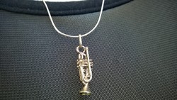 Új Ezüst medál-függelék trombita 925-ös