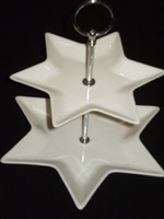 Csillag formájú emeletes fehér porcelán kínáló hibátlan szétszerelhető