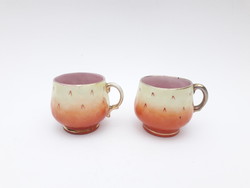 Zsolnay antik epres csésze pár - egy sérült