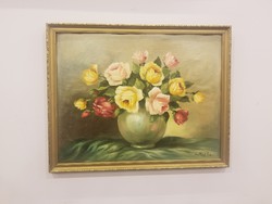 Sz Fliegl Éva virág csendélet festmény