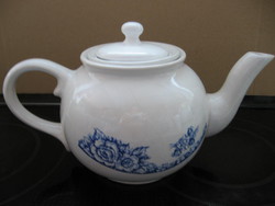 Klasszikus keleti teás kanna, kancsó szűrővel, kék rózsákkal