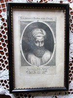 DÍV SZULEJMÁN BUDAI PASA BUDA SOLIMANUS BASHA VON OFEN Metszet : Custos Dominik , 1599 + KERET 