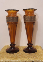 Moser polished gilded vases