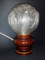 Vintage Fischer Leuchten asztali kerámia üveg lámpa jelzett
