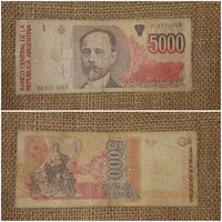 Argentine 5000 australes a nd paper money