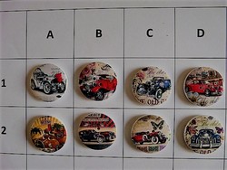 30 mm wooden buttons, buttons from a collection for scrapbooking, clothes, bags, oldtimers