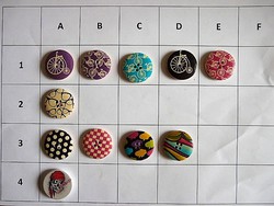 30 Mm wooden buttons, buttons from the collection for scrapbooking, clothes, bags