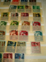 27 darab régi magyar bélyeg rendesen felülnyomott tétel korai lot 1 forintról akció KIÁRUSÍTÁS 