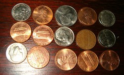 17 db usa apró centek 5 centek decimek vagy mik szép darabok dollár váltó pénz érmék KIÁRUSÍTÁS