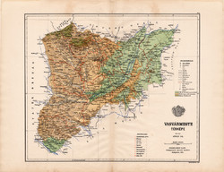 Vas vármegye térkép 1885 (4), Magyarország, megye, atlasz, Kogutowicz Manó, 43 x 56 cm, eredeti
