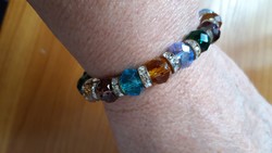 Hollóházi multi-color crystal glass bracelet
