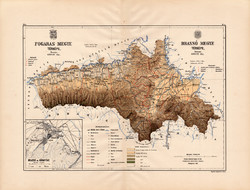 Brassó és Fogaras megye térkép 1887 (4), vármegye, atlasz, eredeti, Kogutowicz Manó, Földvár, 43x56