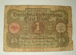 1 márka német birodalom Reich Berlin 1920 papírpénz bankjegy1 forintról KIÁRUSÍTÁS b44421