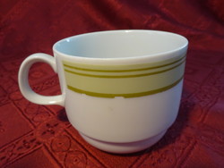 Bareuther Bavarian German porcelain coffee cup, green border. He has!